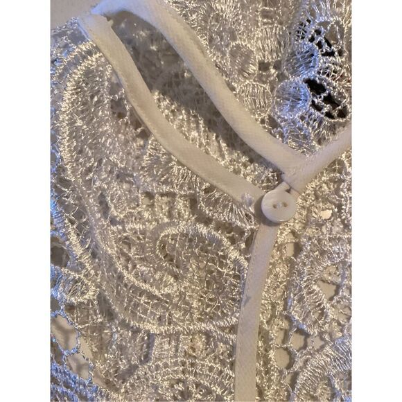 CUSP by Nieman Marcus Lace White Top Sz S Long Sleeve - Picture 3 of 6